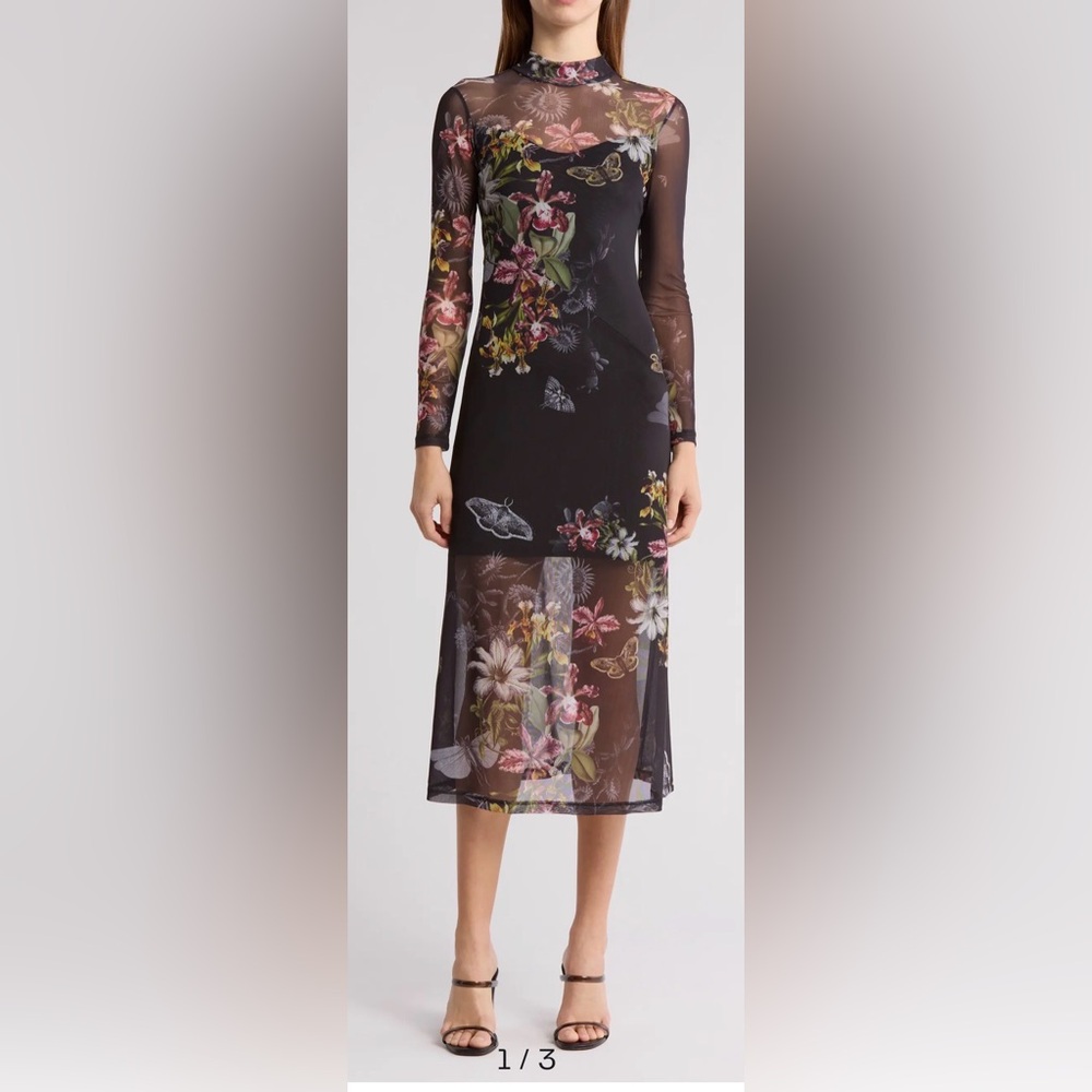 All Saints Hanna floral Mesh Dress Size US6